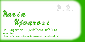 maria ujvarosi business card